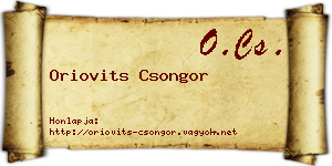 Oriovits Csongor névjegykártya